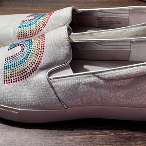 Katy Perry "The Kerry" Rainbow Rhinestone Sneakers - Silver - Size 9 - NEW